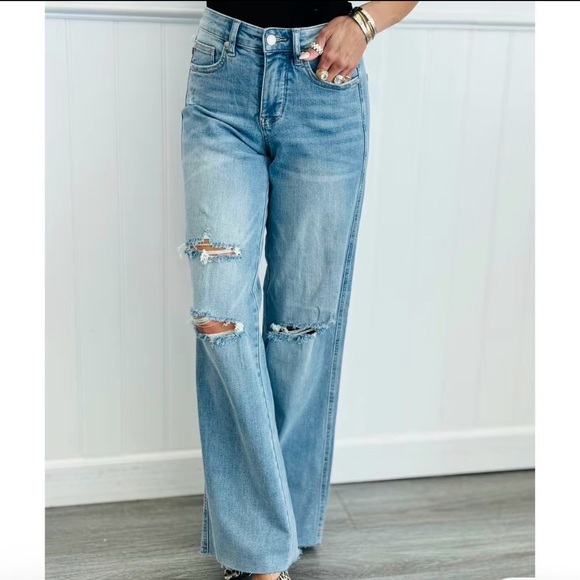 Judy Blue Denim - Judy Blue Bayside Bliss Tummy Control Wide Leg Jeans